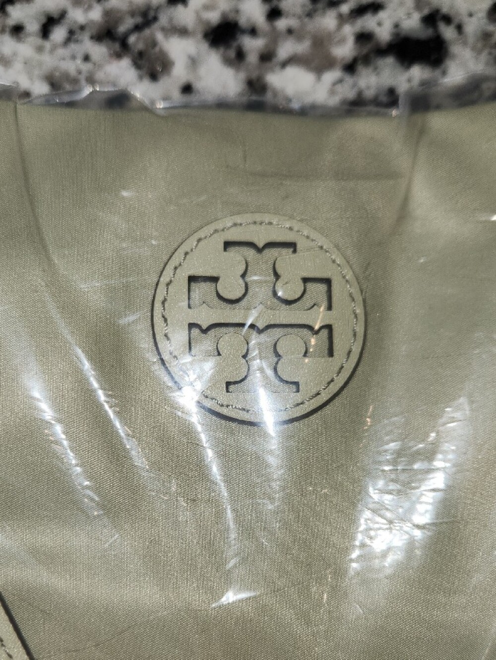 Tory Burch Sage Green Leather Shoulder Tote